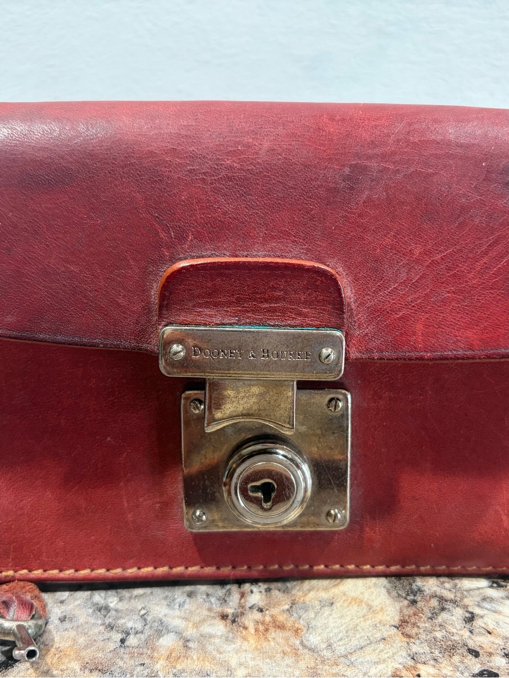 Vintage Dooney & Bourke Italy Mini Double Gusset Belt Bag Natural Wear - Picture 12 of 13